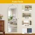 thumbnail image 6 of BEAUTYPEAK 50"x 16"Arched Full Length Mirror Wall Mounted Door Mirror,Glod, 6 of 8