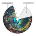 thumbnail image 2 of Rocae Enchanted Forest Butterfly A for Christmas Tree Skirt with Pom Pom Trim for Holiday Party for Holiday Home Decor Indoor Outdoor-36", 2 of 7
