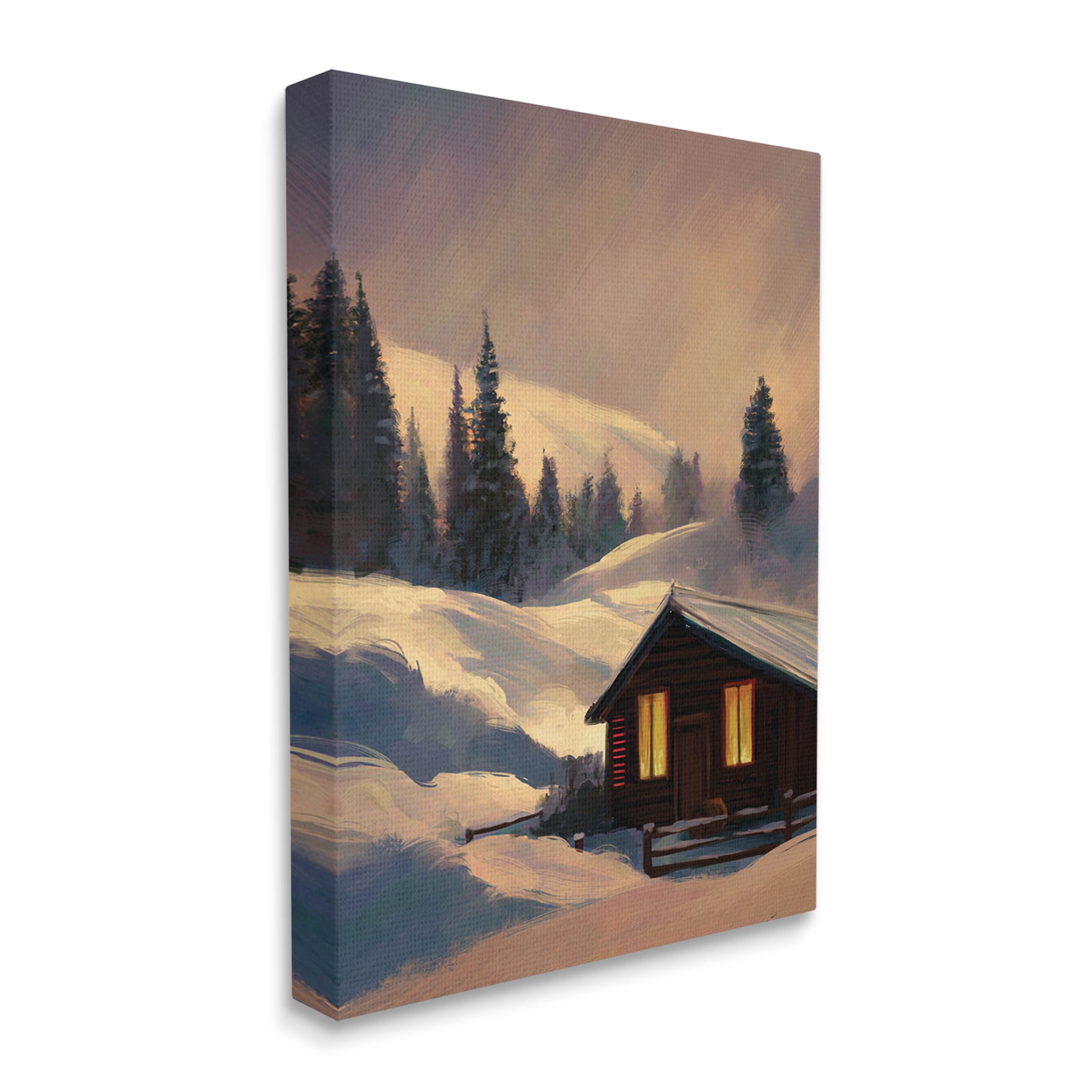 Stupell Industries Niveous Cottage Snow Scene Painting Gallery Wrapped Canvas Print Wall Art, Design by Ziwei Li