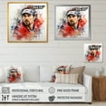thumbnail image 4 of Designart "Portrait of a Hockey Champion's Odyssey I" Sports Framed Wall Art Decor - Modern Red Sport Hockey Living Room Framed Canvas Art, 4 of 6