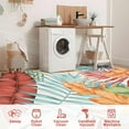 thumbnail image 5 of Machine Washable 4x6 Area Rug Non-Slip Non-Shedding Modern Imitation Print Low Pile Leaf Carpet Foldable Stain-Resistant Guest Room, 5 of 7