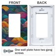 thumbnail image 3 of Yayeee Rocker Switch Wall Plate 1-Gang 4.6"x2.9" Home Decorative Outlet Cover, Colorful Waves Pattern, 3 of 6
