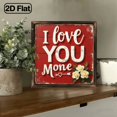 thumbnail image 5 of 2D Flat 1pc Romantic Valentine Art Decorative Sign 'I Love You More' 8x8 Inch Wooden Sign, Farmhouse Wall Plaques for Kitchen, Entrance, Cafe, Office DeskWall Decor, Perfect for Valentine'S Day, 5 of 9