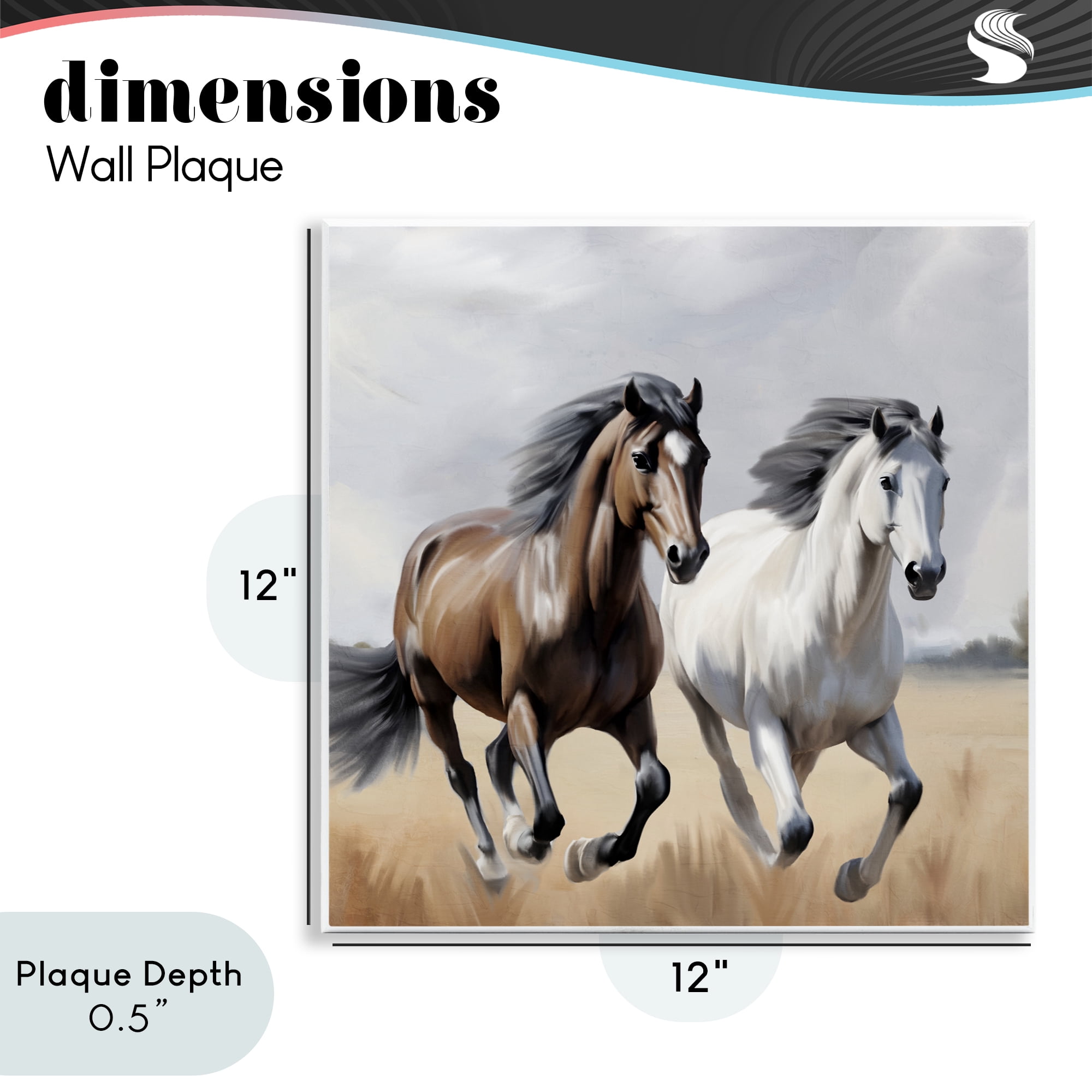 Stupell Industries Wild Run Twin Horses Wall Plaque Art, design by Kim Allen
