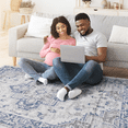 thumbnail image 3 of 5X7 Blue/Grey/Oriental Non-Shedding Living Room Bedroom Dining Home Office Stylish and Stain Resistant Area Rug, 3 of 7