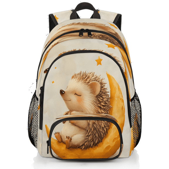 Herdesigns Hedgehog Laptop Backpack for Women Men, 18.3 Inch Work Computer Backpacks Cute Large Nurse Bag Waterproof Casual Daypack for Travel