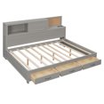 thumbnail image 6 of Harper & Bright Designs Full Size Daybed with 3 Storage Drawers and a Set of Sockets and USB Ports, Wooden Bedframe with Upper Soft Board for Bedroom Guestroom, Gray, 6 of 12