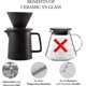 thumbnail image 4 of 500ml pour coffee maker set, premium ceramic v60 dripper and decanter, 1-2 cup home filter coffee maker (black) 26s, 4 of 5