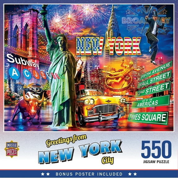 MasterPieces 550 Piece Puzzle - Greetings From New York City - 18"x24"