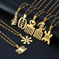 thumbnail image 3 of African Symbol Pendant Necklaces 14k Yellow Gold Material Adinkra Gye Nyame Ethnic Jewelry, 3 of 9
