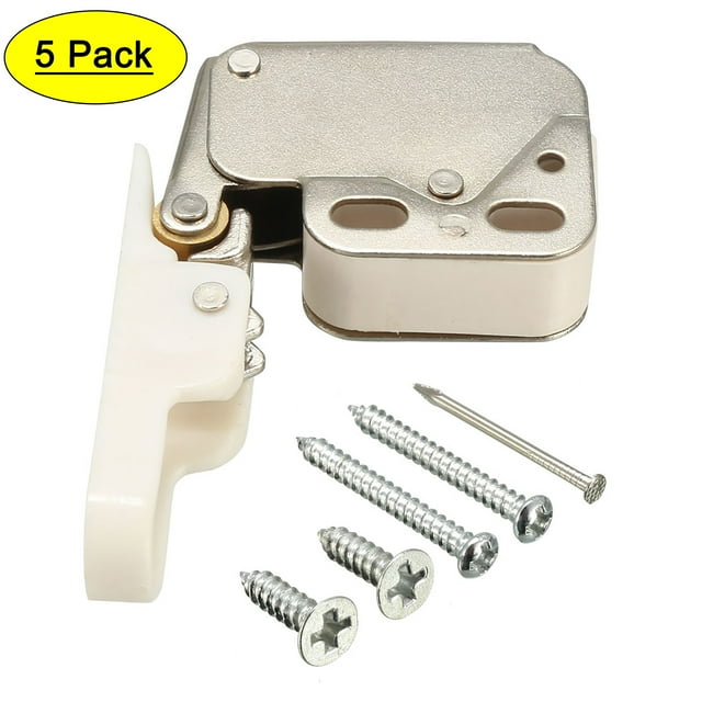 Unique Bargains Cabinet Kitchen Spring Press Open Door Catch Brass Tip Touch Push Latch 5pcs