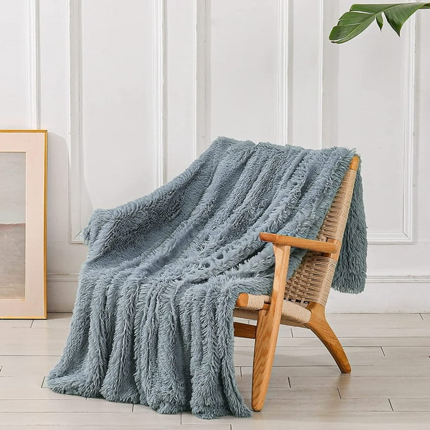 Decorative Extra Soft Faux Fur Blanket Queen Size 78 x 90,Solid