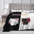 thumbnail image 3 of Hello Kitty Blanket Lightweight Throw Blanket Flannel Fleece Microfiber Plush Cute Cartoon Bed Blanket Super Soft Blanket for All Season 3D Print Design 80"x60", 3 of 8