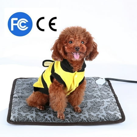 Pet Heating Pad, Adjustable with Temperature Controller Heated Mat for Dog and Cat, Waterproof pet Cushion Heat Pad and Chew Resistant Dogs Heating
