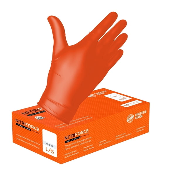 Forcefield NitriForce Chaîne d'Approvisionnement Gants Jetables en Nitrile Texturé (Caisse de 500 Gants)