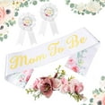 thumbnail image 4 of Kit de guirnalda para baby shower con forma de corona de flores para mamá, futuro padre, 4 of 7