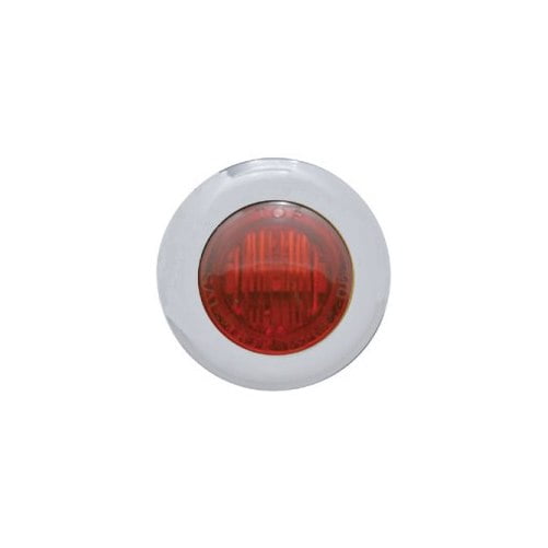 Mini 3/4" Round Red 3 LED Clearance Marker Accent Light / Stainless Steel Bezel