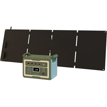 

WETOWN Power Station 1500W with Solar Panel Portable 100 Watt Solar Powered Generator 1280Wh UPS LiFePO4 Power Station Solar Generators for Home Use Camping Fast Recharge AC DC PD100W