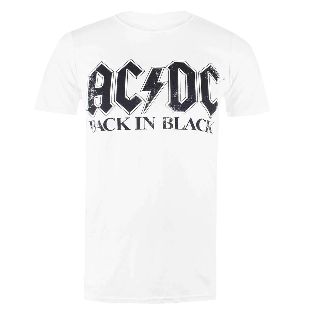 AC/DC - Camiseta Back In Black para Hombre (Blanco) AC/DC | Bodega ...