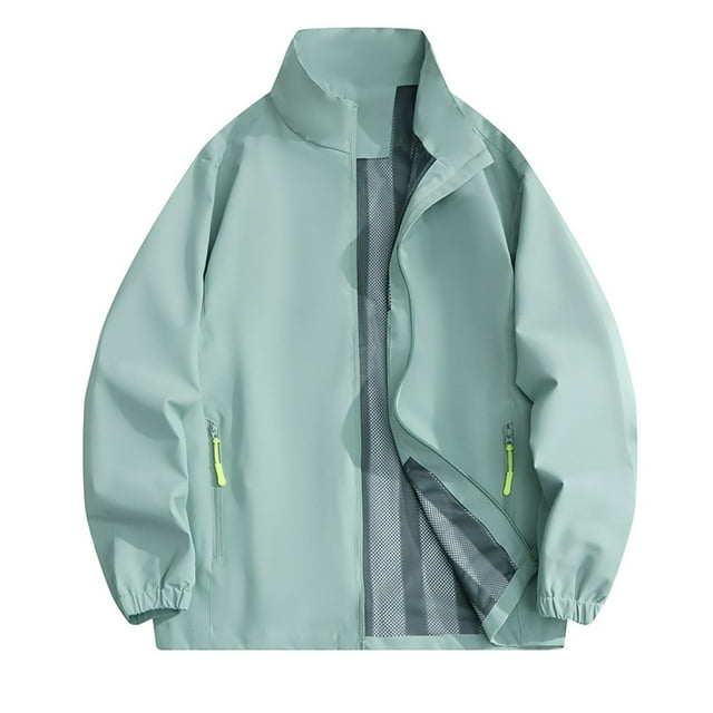 Bocqde Vestes Imperméables pour Femmes Mode Décontractée Fermeture Éclair Complète Camping Randonnée Coupe-Vent Imperméable Léger Ample Manches Longues avec Poches