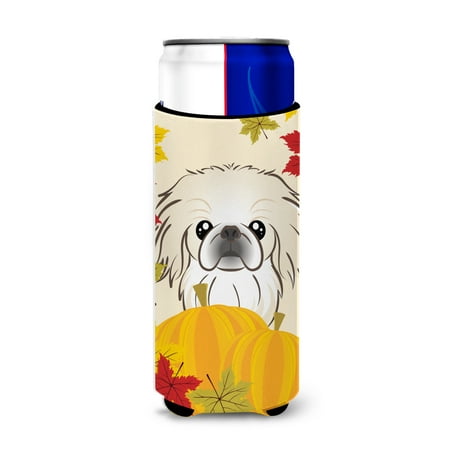 

Carolines Treasures BB2027MUK Pekingese Thanksgiving Michelob Ultra beverage Insulator for slim cans Slim Can