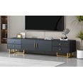thumbnail image 4 of Euroco Modern TV Stand with Wave Groove Cabinet Doors, 4 Drawers, and Metal T-Frame, 4 of 9