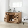 thumbnail image 4 of Gavino 48" Wood Vanity in Light Brown with Composite Stone Top no Mirror, 4 of 13