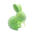 thumbnail image 2 of Shiny Flocked Foam Bunny Figurines Easter Glitter Flocked Bunny Table Decor Spring Rabbit Figurines with Bow Tie for Home Office Indoor Party, 2 of 6
