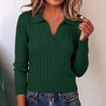 thumbnail image 5 of ClodeEU Women's Ribbed Collared V Neck Long Sleeve Knit Top,Casual Slim Fit Sweater Shirt ,Women's Plus XXL, 5 of 7
