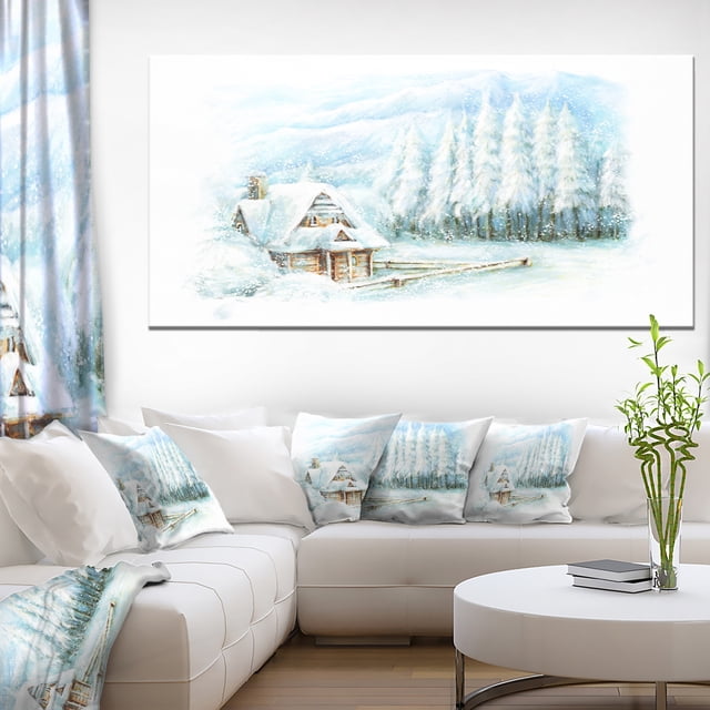 Christmas Winter Happy Scene - Landscape Canvas Art Print