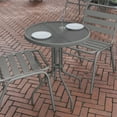 thumbnail image 3 of BizChair 23.75'' Silver Round Tempered Glass Metal Table, 3 of 12