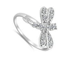 thumbnail image 4 of Dragonfly White Cubic Zirconia Pave Animal Ring .925 Sterling Silver Band Jewelry Female Male Size 9, 4 of 4