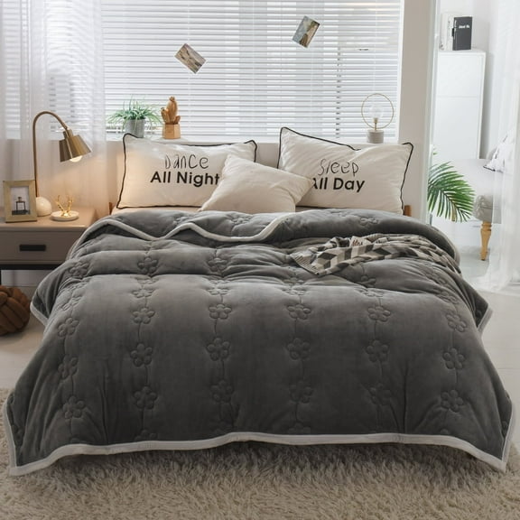 CJC Flannel Blanket Three-layer Weighted Bed Blanket for Adult Cozy Plush Flannel Sofa Blanket Soft Throw Blanket for Couch 70 * 80 in/80 * 90 in