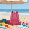 thumbnail image 5 of JJV Large Capacity Mesh Beach Bag Storage Tote with Drawstring Closure for Shells Crabbing Tools Wet Swimsuits Towels for Outdoor Play Supplies 19x9 Inch, 5 of 5