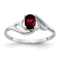 thumbnail image 1 of Solid 14k White Gold 6x4mm Oval Garnet January Red Gemstone Engagement Ring Size 8, 1 of 3