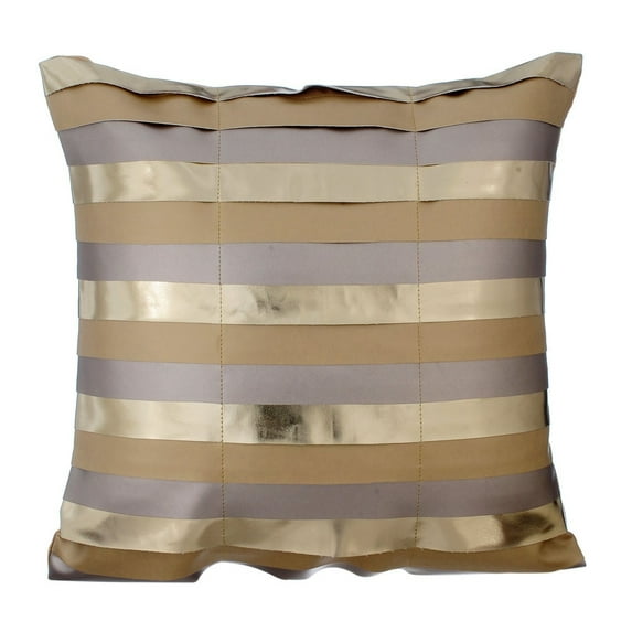 Throw Pillow Covers, 22x22 inch (55x55 cm) Pillow Cover, Gold Decorative Pillow Cover, Metallic Leather Sparkly Leather Striped Throw Pillows Cover, Faux Leather Square - Omg Its Gold