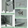 thumbnail image 3 of Modern Solid Wood Bathroom Vanity with Ceramic Undermount Sink Gray 30 Inch Soft Close Drawers Flip Bin Adjustable Shelf Bathroom Storage Cabinet, 3 of 8