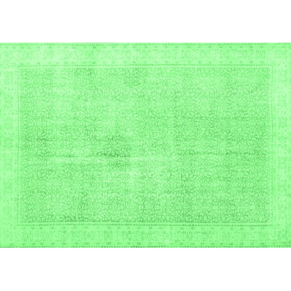 Ahgly Company Indoor Rectangle Persian Emerald Green Traditional Area Rugs, 7' x 10'