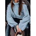 thumbnail image 2 of Suéter PRETTYGARDEN 2025 Otoño Cuello Alto Oversize Azul Claro Talle L, 2 of 8