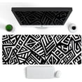 thumbnail image 2 of Gaming Mouse Pad with Stitched Edges, Abstract Line Art Mouse Pad, Extended XL Mousepad with Anti-Slip Base, Cool Large Mouse Pad for Desk, 31.5 x 11.8 in, Black, 2 of 6