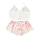 thumbnail image 1 of Ropa de dormir con estampado de Navidad para mujer, Conjunto de Pijama de encaje Sexy de satén con espalda descubierta, Top sin mangas y pantalones cortos, traje de noche, ropa para el hogar, 1 of 4