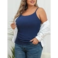thumbnail image 3 of Charmo Plus Size Tank Tops for Womens Adjustable Strap Cotton Undershirt with Shelf Bra 1X-5X, 3 of 7