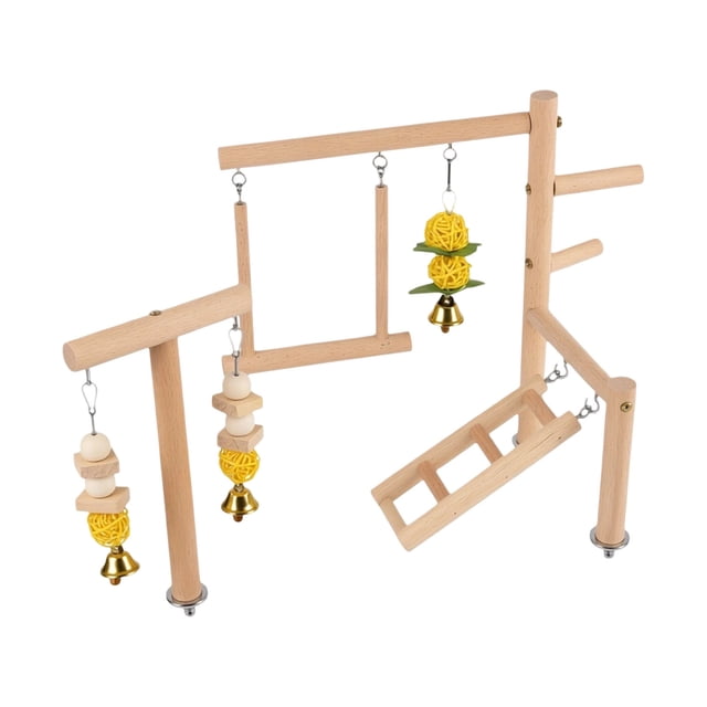 Natural Wooden Bird Ladder for Small Parrots Cage Climbing Activity Play Gym Indoor Bird Toy and