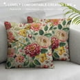 thumbnail image 3 of Orinice  Pillow Cover Vintage Floral Home Decor Soft and Durable Cotton Linen Pillow Case for Sofa Chair Bedroom Car Square  Romantic Colorful Blooming Flowers Spring Elegant White, 3 of 5