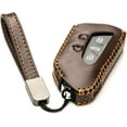 thumbnail image 3 of Vitodeco Genuine Leather Smart Key Fob Case Compatible with Volkswagen MK8 Golf GTI, ID4, Atlas (5-Button, Brown), 3 of 6
