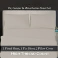 thumbnail image 2 of BedDecor - All Weather RV Camper Sheet Set (Ivory/30"x80"/Drop Length-12") | 600 Thread Count Egyptian cotton | 1 Piece Fitted Sheet 1 Piece Flat Sheet & 2 Piece Pillow Cover, 2 of 3