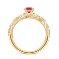 thumbnail image 2 of Rosec Jewels Created Ruby Vintage Inspired Ring with Diamond for Women (AAAA Grade), 14K Yellow Gold, US 9.50, 2 of 8