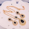thumbnail image 3 of Kripyery Women Rhinestone Waterdrop Pendant Necklace Stud Drop Earrings Jewelry Set, 3 of 7
