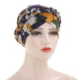 thumbnail image 2 of Dress Choice Womens Chemo Cancer Flower Print Head Hat Cap Ethnic Bohemia Pre-Tied Twisted Braid Hair Cover Wrap Turban Headwear for Daily Wear, 2 of 8