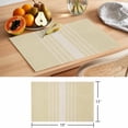 thumbnail image 6 of Cream Beige Striped Placemats Set of 8 Modern Farmhouse Retro Lines Place Mats Indoor Wipeable Table Mats Washable Cloth Dining Table Placemats for Kitchen Holiday Party Home Decor 13x19 Inch, 6 of 9
